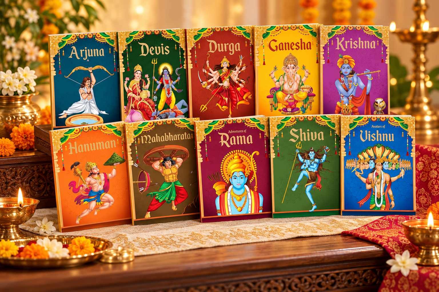 Amar Chitra Katha Indian Mythology Starter Pack of ten illustrated comic books