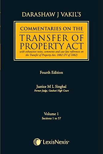 Commentaries on the transfer of property Act (Vol 1 and 2) cover