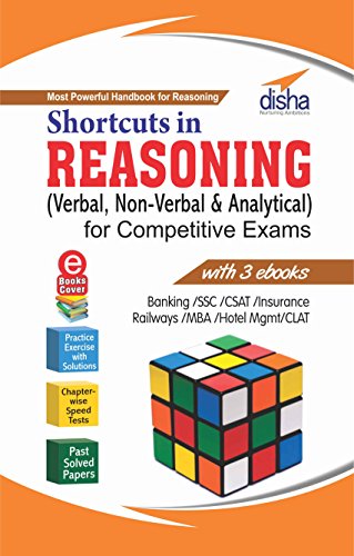 Shortcuts in Reasoning (Verbal, Non-Verbal & Analytical) for Competitive Exams with 3 eBooks cover