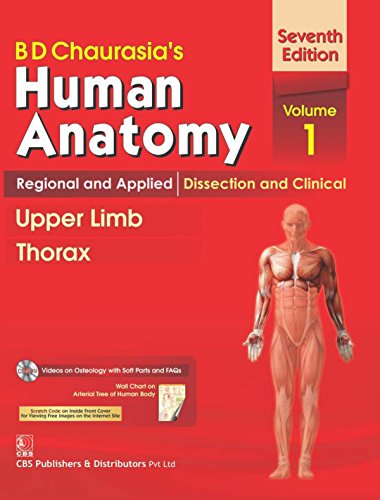 B.D.Chaurasias Human Anatomy : Regional and Applied Dissection and Clinical Volome 1 : Upper Limb and Thorax With Wall Chart cover