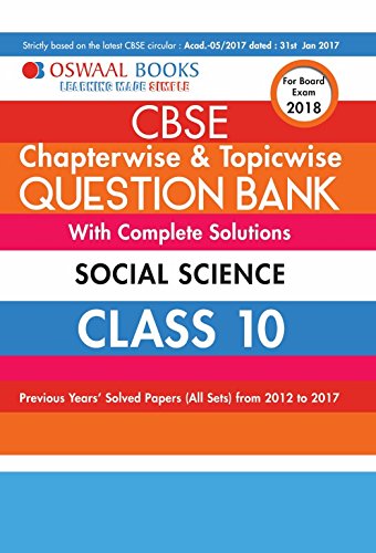 Oswaal CBSE Chapterwise/Topicwise Question Bank for Class 10 Social Science (Old Edition) cover