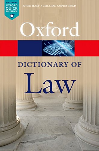 A Dictionary of Law (Oxford Quick Reference) cover